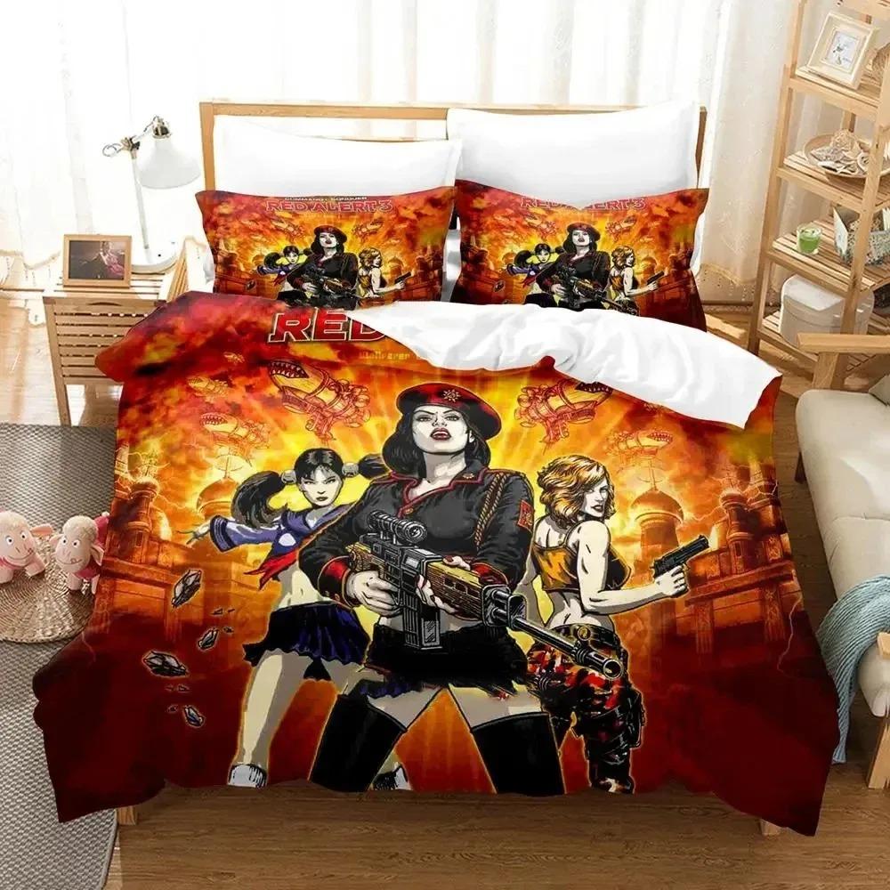 3D Game Command And Conque Bedding Set Duvet Cover Bed Set Quilt Cover Pillowcase Comforter king Queen Size Boys Adult