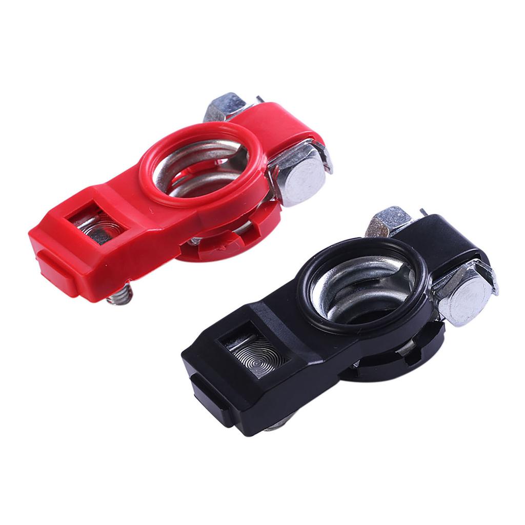 3Pcs Car Battery Terminal Set Negative and Positive with Plastic Cover Good Conductivity Clamps Connector