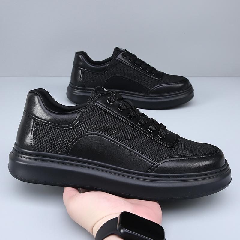 

High-end European station light luxury summer little white shoes breathable thick sole heightening mesh sports casual shoes men s board shoes 38