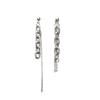 Trendy Punk Asymmetry Cool Girl Earrings for Women Temperament Stainless Steel Long Chain Boucle Hip Hop Rock Jewelry Party Gift