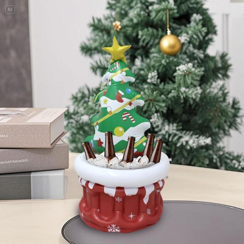 Inflatable Christmas Tree Coolers For Outdoor Drink And Beverages Storage Portable Designs Holiday Ice Bucket