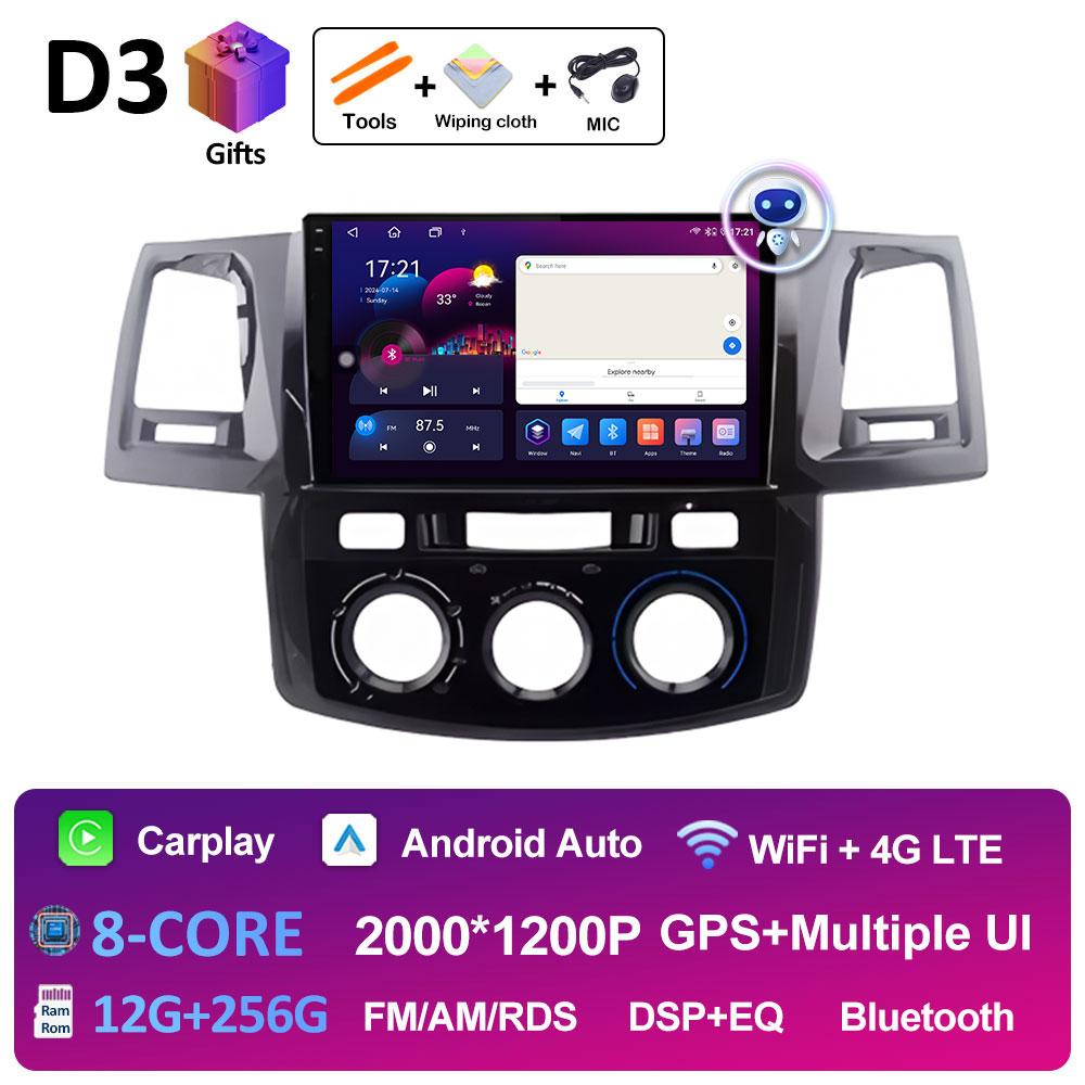 Smart System Wireless Carplay For Toyota Fortuner HILUX Revo Vigo 2007 2018 2019 - 2015 Android OS Car Multimedia Radio Player