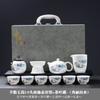 Dehua Suet Jade White Porcelain Kung Fu Tea Set Gift Box High-end Travel Tea Set Cover Bowl Teacup Print