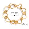 Yori Trendy Simple Hollow Heart Chain OT Buckle Bracelet 18K PVD Plated Statement Waterproof Summer Daily Jewelry Gift