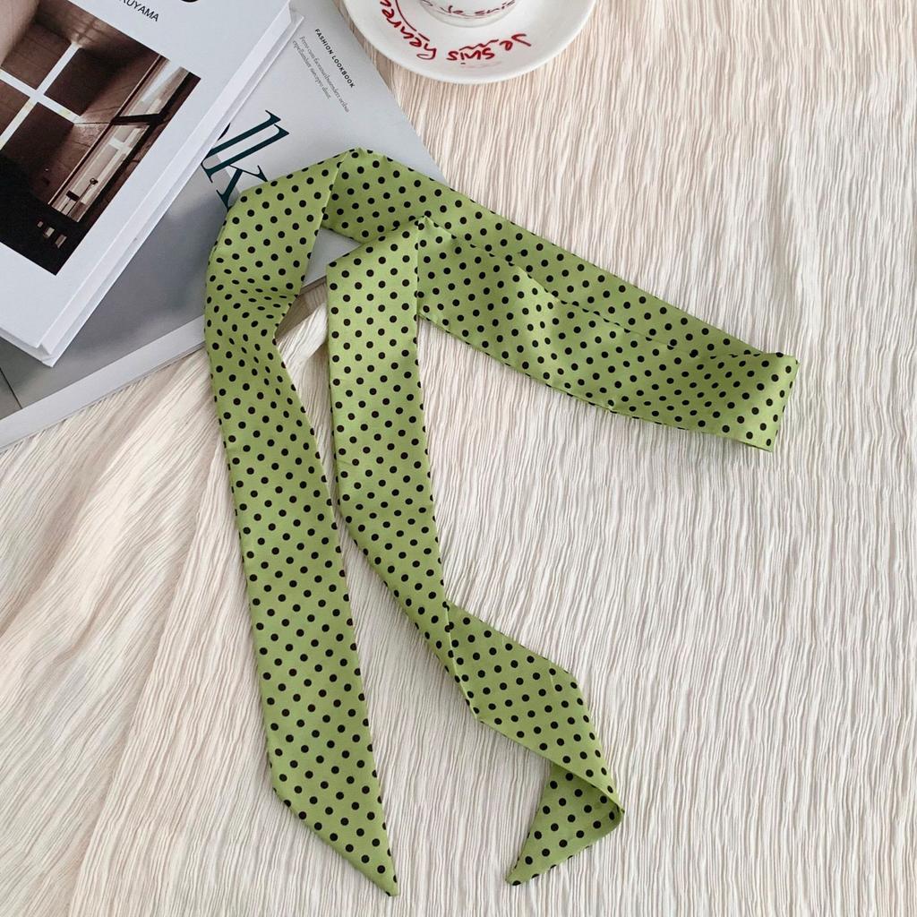 Long Black White Polka Dot Chokers Necklaces for Women Girls French Thin Soft Ribbon Neck Chain Party Formal Dress Accessories
