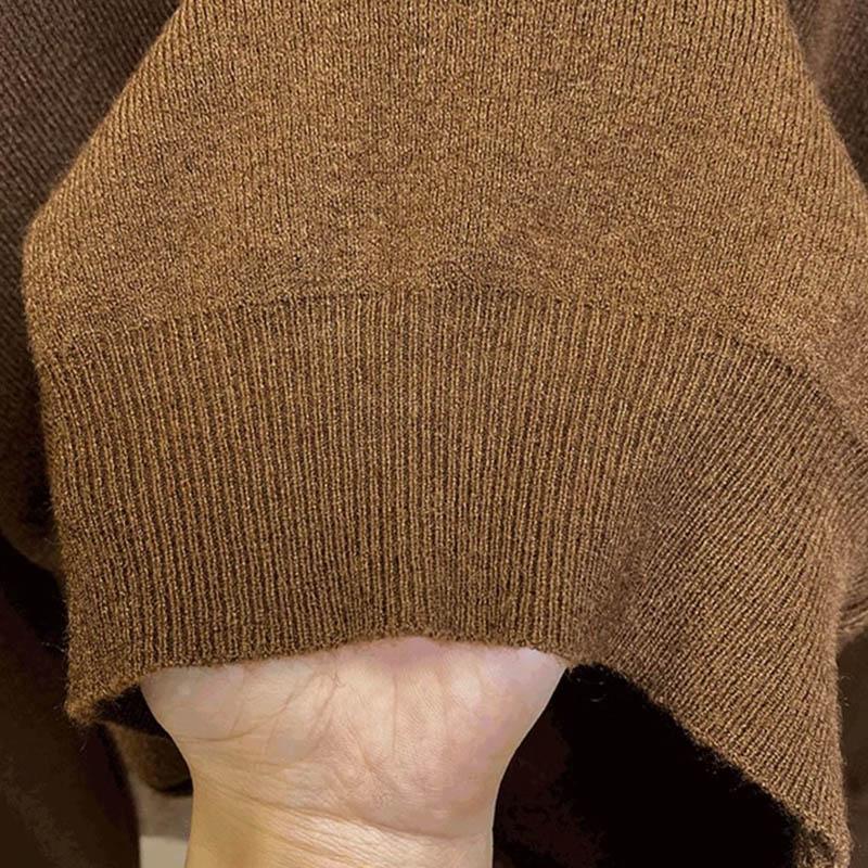 Sweater for Women Autumn Winter Thickened Warm Knitted Stretchy Long Sleeve Oversize Tops