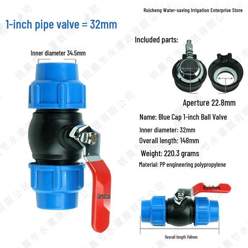 PE Pipe Quick Connect Three-Way Valve with Direct Elbow and Male/Female Threads