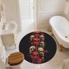 Pile of Skulls,Round Area Rug,Carpet Rug for Living Room Bedroom Sofa Playroom Decor,Non-slip Floor Mat