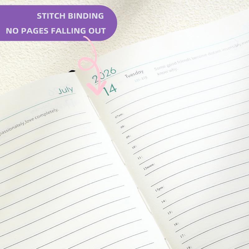 2026 Cross-Border English Diary with Band: Annual Calendar, Weekly Planner, 365-Day Efficiency Notebook