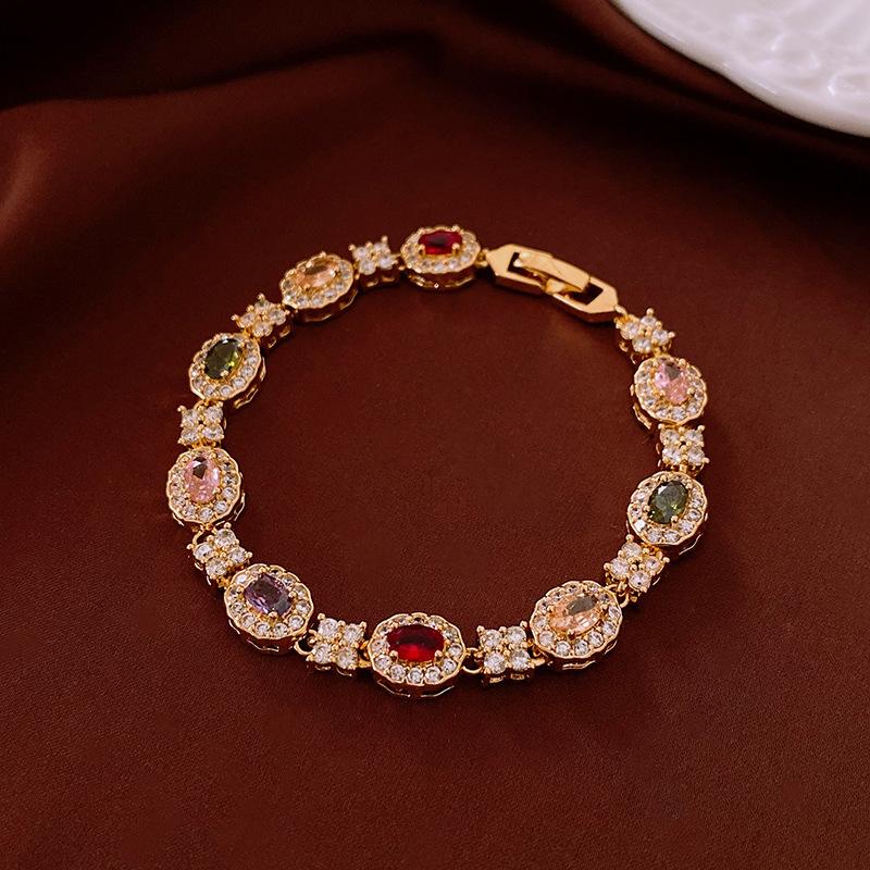 Zircon Flower Simple Niche Bracelet Light Luxury High Sense Fashion Versatile Bracelet Temperament Personalized Jewelry Women