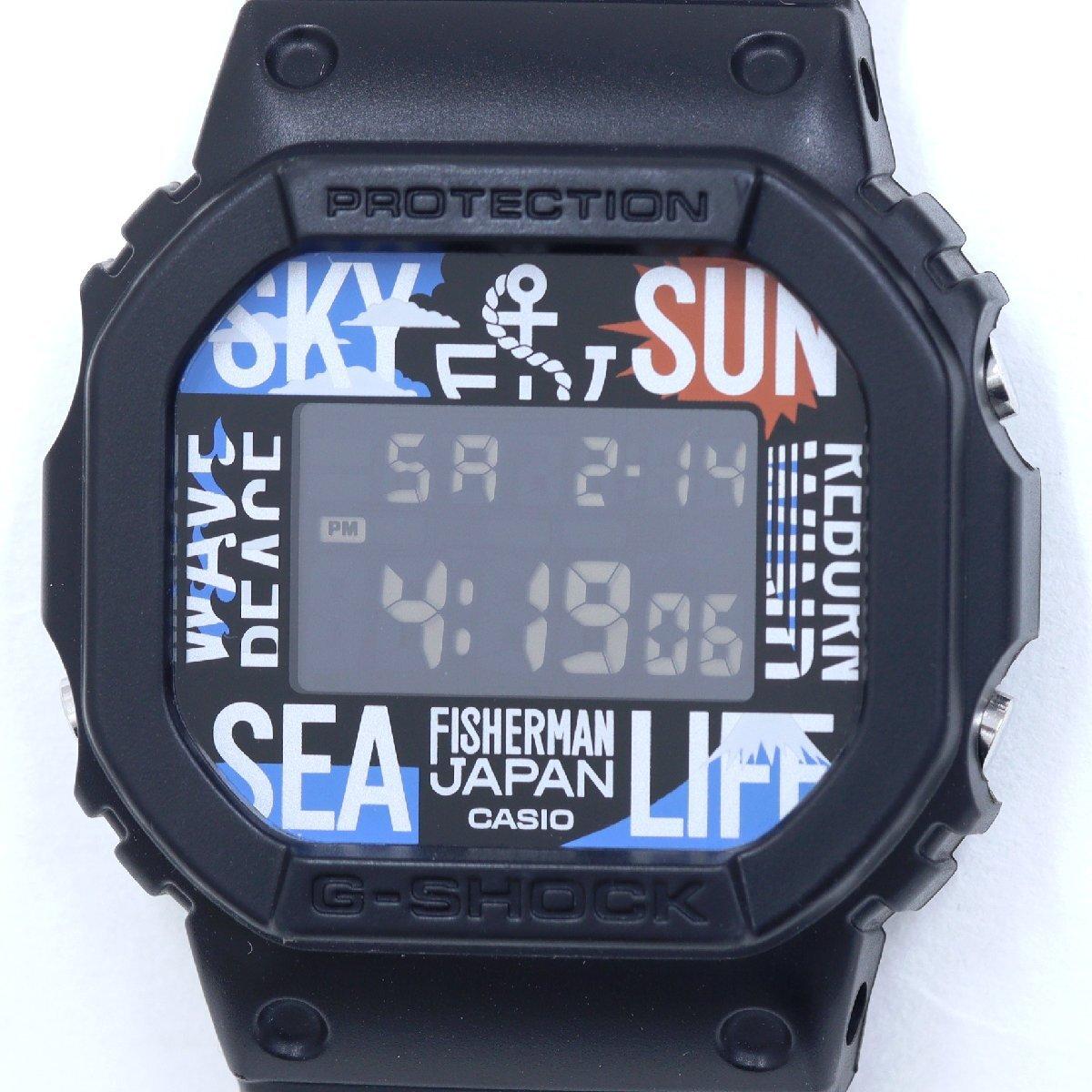 [Б/У] Часы Casio G-SHOCK x FISHERMAN JAPAN Совместная модель DW-5600RF24-1JR, Кварцевые, Мужские