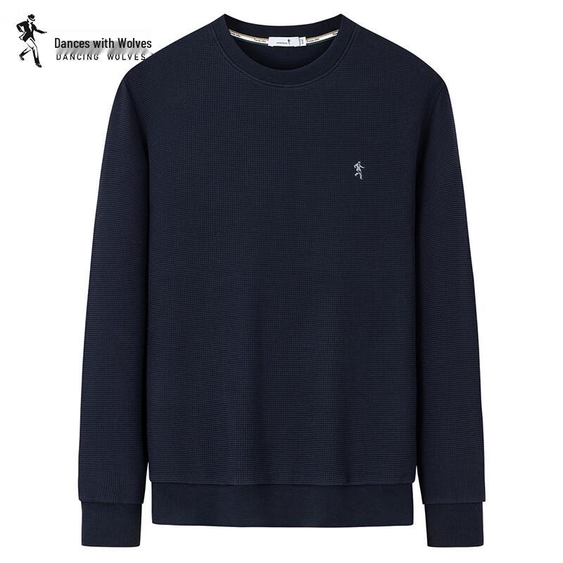 Pánská ležérní mikina s kulatým výstřihem a vaflovým úpletem Tanec s vlky