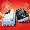 Anti-gluurhoesje voor OPPO Reno13 Reno14 Pro, Dubbelzijdig Gehard Glas, Metalen Frame met Camera Beschermer Telefoon Bumpers