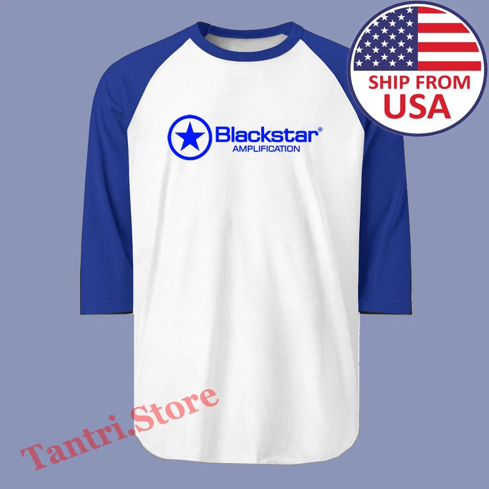 Blackstar Amplification Amplifier Men s Raglan White Blue Size S to 2XL S