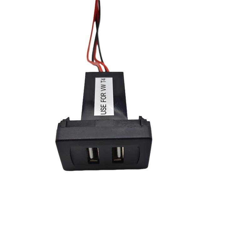 Dual USB Port Car Charger 2.1A Rocker Adapter Socket Light Built-In Socket For Transport T4 Car Dual USB Charger Car Accessories