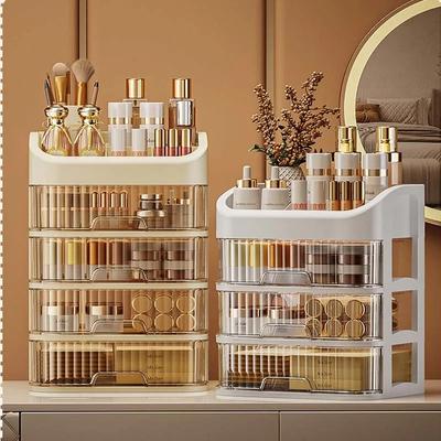 Makeup Organizer Box Drawer Jewelry Storage Boxs Cosmetic Organizer Transparent Multi-layer Multi-functional Desktop Organizer