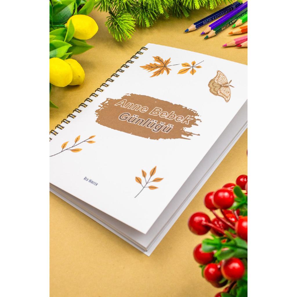 Schwangerschafts- und Mutter-Baby-Tagebuch 14x20 cm Design Tägliches Notizbuch, (Haupt- und USAQ)