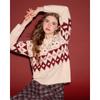Betu Women's Fair Isle Diamond Pattern Sweater