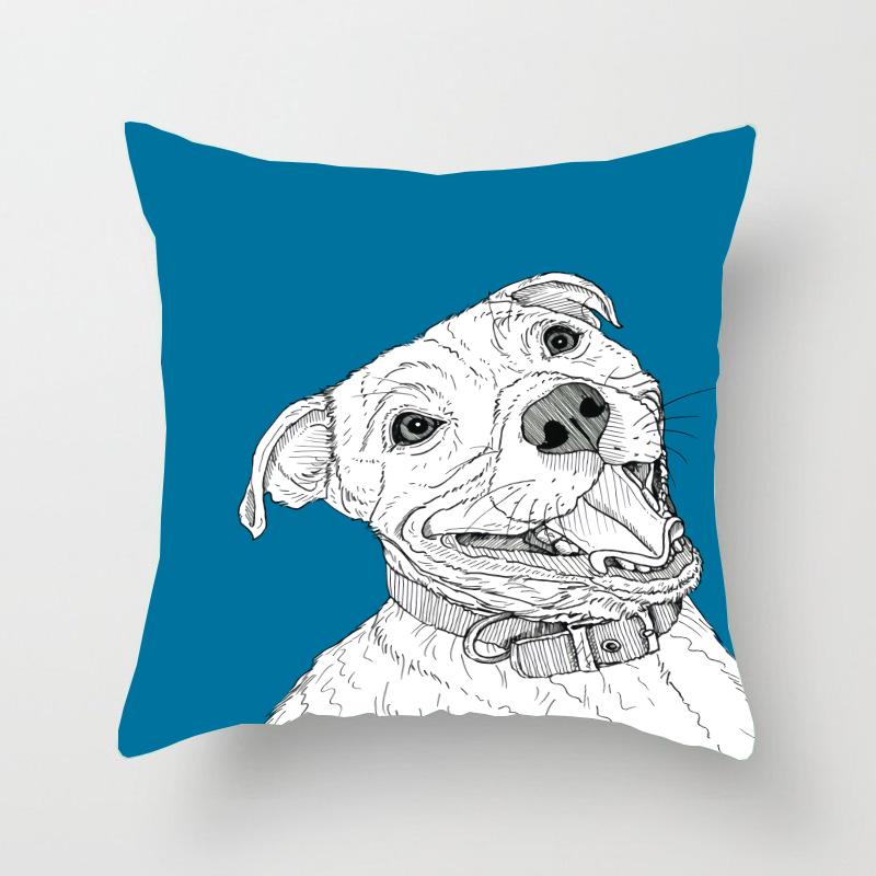 

Ескіз Мультфільм Собака Квадратна Подушка Наволочка Автомобіль Диван Офісне Крісло Поліестер Наволочка Простий Орнамент Домашнього Прикраси 40x40cm