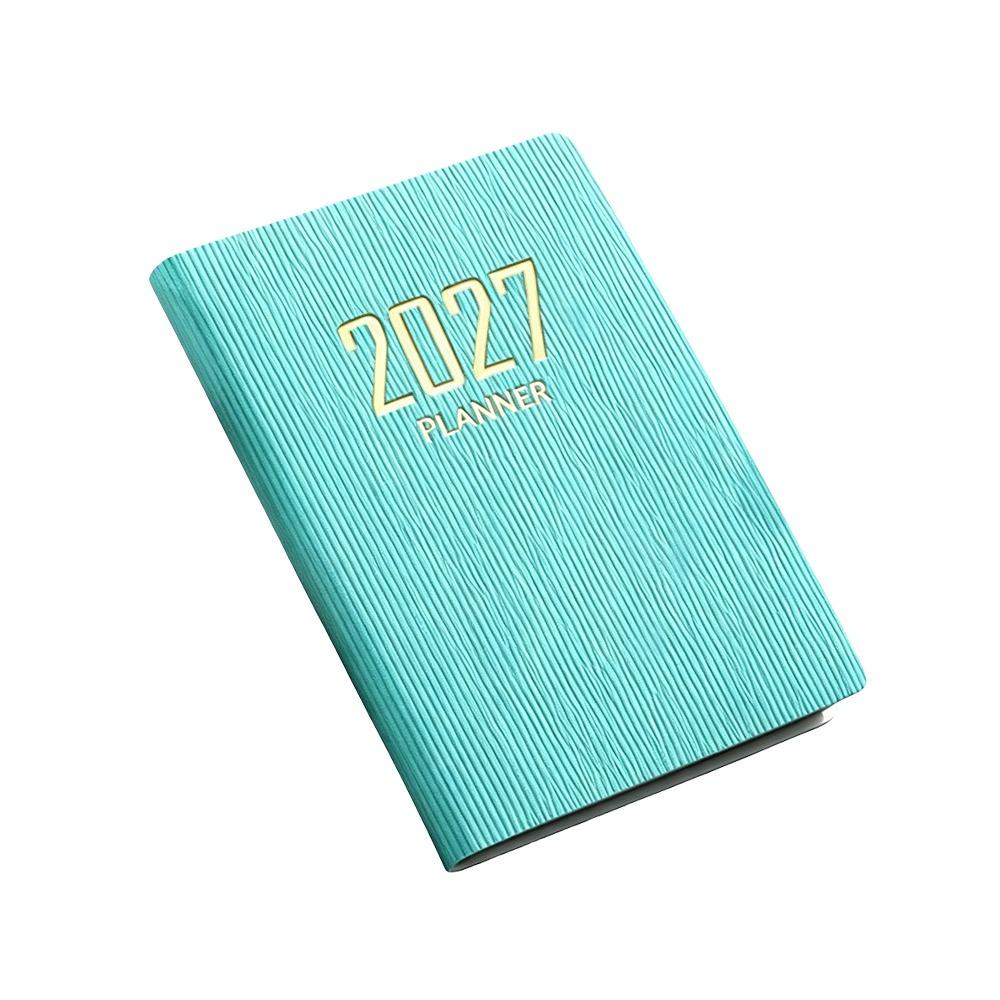

Mini A7 2027 Agenda Book Pocket with Calendar Appointment Book Diary Weekly Planner School Office Supplies зелёный