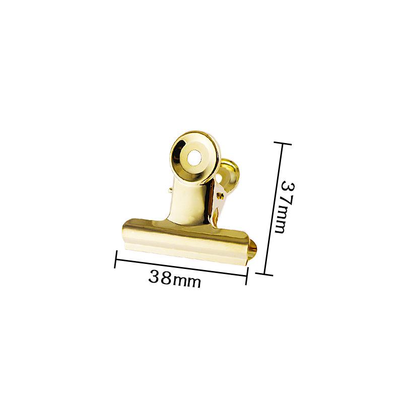 Gold 38mm Long Tail Stainless Steel Clip - Round Head Iron Snack & Stationery Sealer Round 2y Gold (38mm) золотой