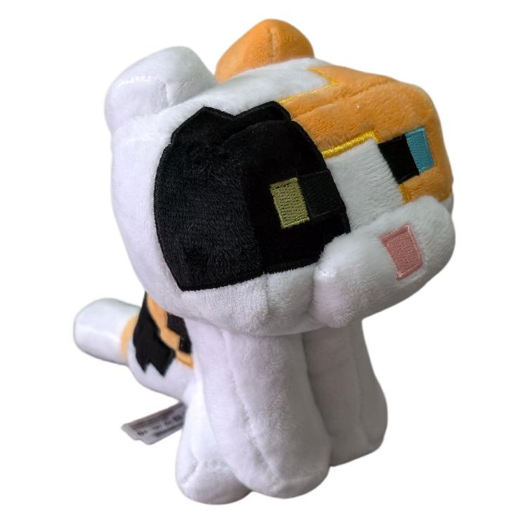 Minecraft Plush Toy Set: Pink Pig, Sitting Wolf, Creeper, Zombie, Ender Dragon, Panda Figures