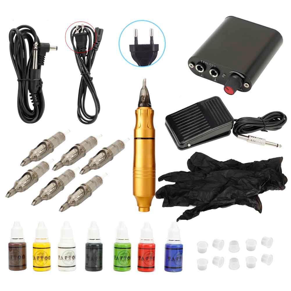 Tattoo Pen Tool Kit Tattoo Machine Liner Shader Ink Tattoo Needle Accessories Set (Gold )