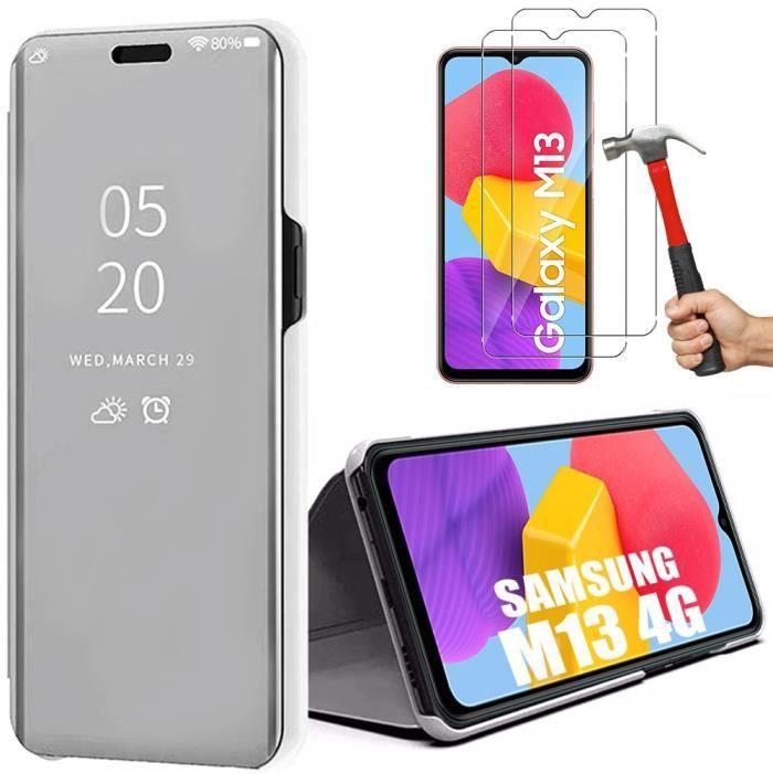 Coque de protection pour Samsung Galaxy M13 - BOOLING - Effet Miroir - Argenté - Protection Intégrale