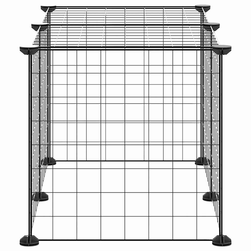 8 Piece Pet Cage Black 35 X 35 Cm Steel