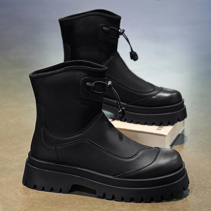 

Мужские ботинки мартинс 2024 новые ретро высокие на толстой подошве для улицы функциональные ветрозащитные эластичные ботинки 39