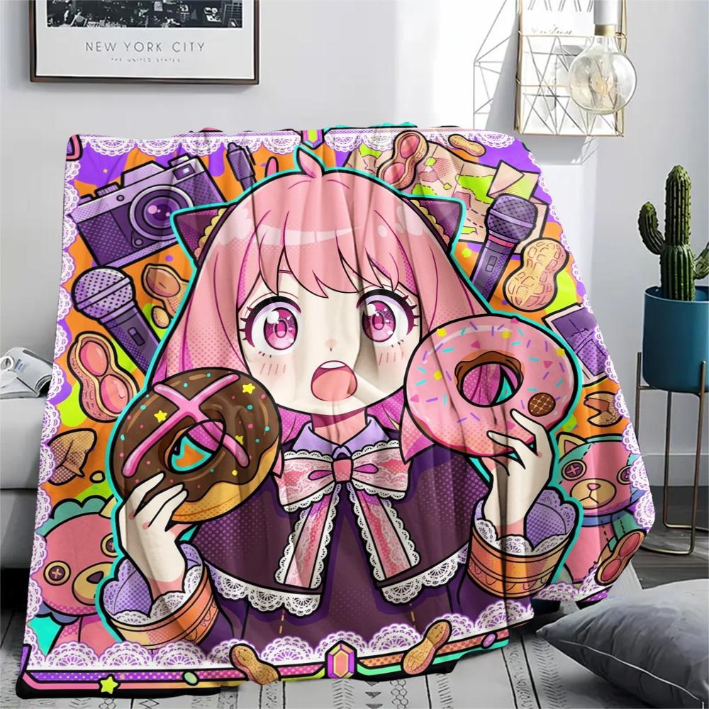 Anya Forger Cozy Warm Style Flannel Blanket Print Comfortable for Indoor Picnic Bedroom Sofa.-TING