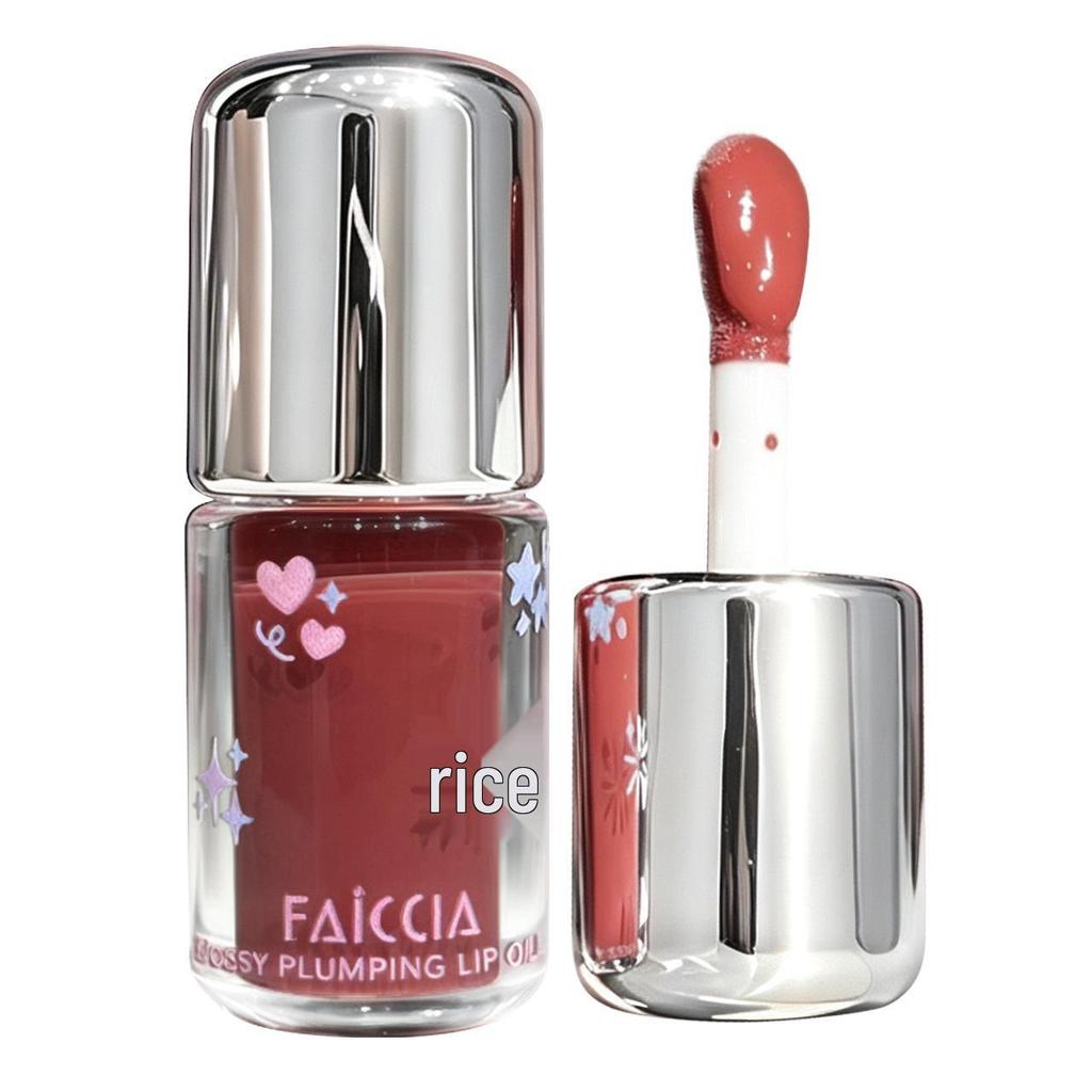 FAICCIA Clear Hydrating Glass Lips Lip Gloss - Silver Cap, Chubby, Watery Mirror Finish, Fine Shimmer, Translucent Faux Nude