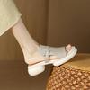 Shoes for Women  Women's Peep Toe Slipper Casual Square Heels Ladies Mules Fashion Outdoor Slides Pantuflas De Mujer 2025