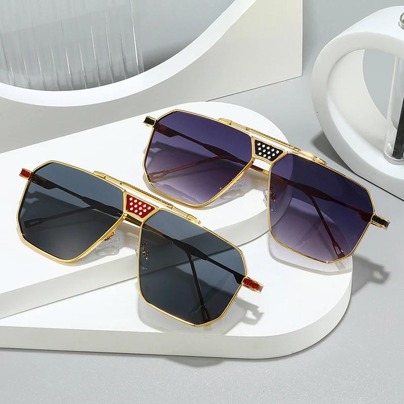  Retro Quality Metal Square Women Luxury Sunglasses Shades UV400 Fashion Gradient Men Sun Glasses