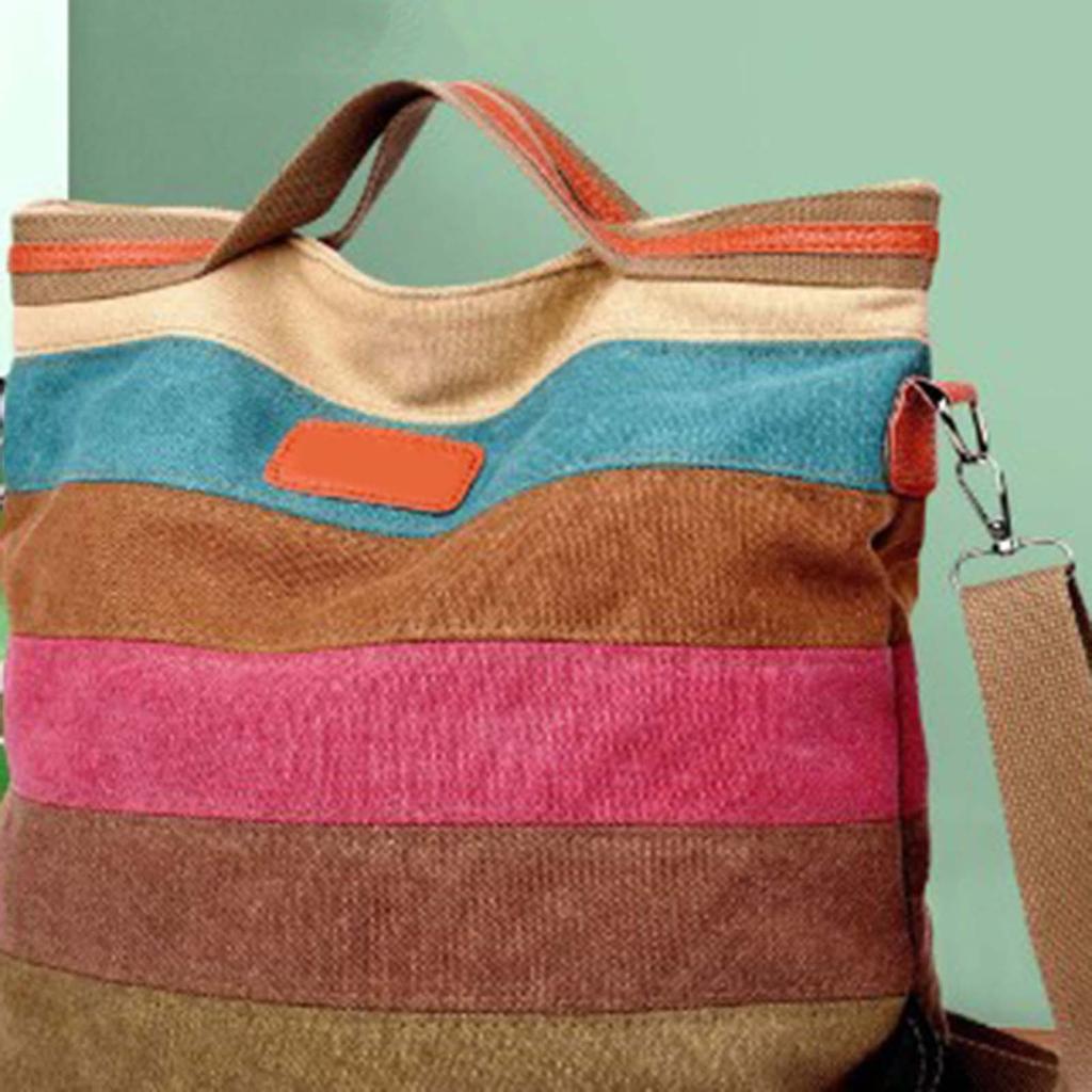 Multicolor Canvas Bag Fashionable Comfortable Casual Large Capacity Crossbody Bag for Women Female Multicolor Free Size