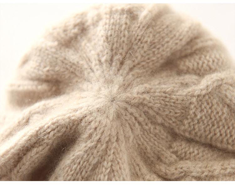 Women's Autumn & Winter Cashmere Aviator Hat - Warm Knitted Wool with Ear Protection