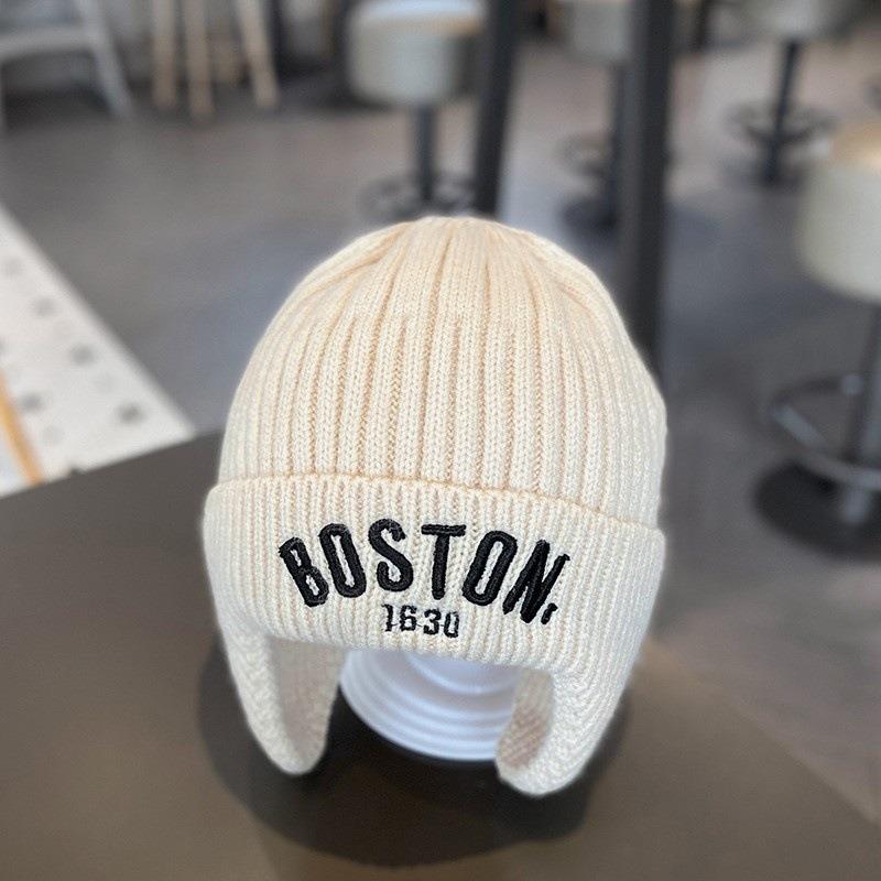 Children's Ear Caps Knitted Autumn and Winter Warm Boys and Girls Winter Windproof Versatile Pullover Baby Wool Hat