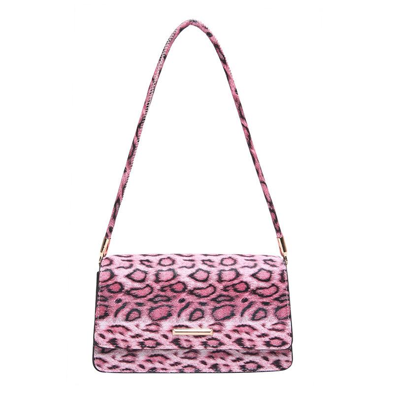 Chic Stylish Leopard Print Small Square Shoulder Bag For Women In Black Yellow And Pink Colors