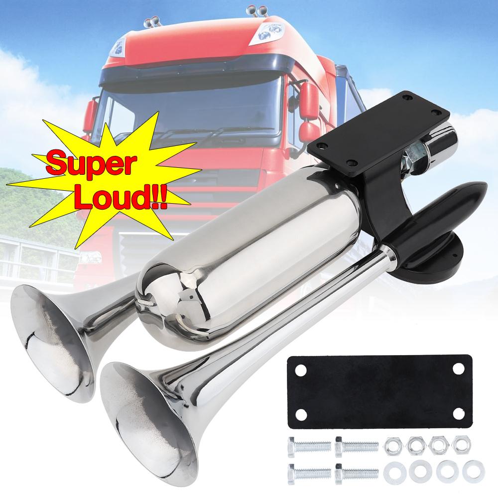 1pcs 12-24 V 100-115 DBs Super Strong Noisy Air Compressor Dual Trumpet Air Horn Suitable for Car Truck Boat Train Vehicle