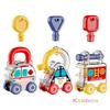 Montessori Baby Lernschlösser und Schlüssel Frühes Lernpuzzle Spielzeug 3 Stück Hand-Auge-Koordination Sensorisches Auto-Spielzeug für Kleinkinder