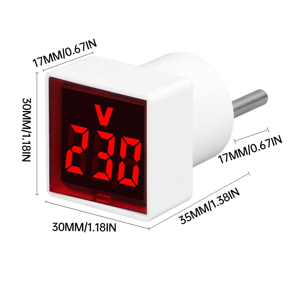 AC 220V/230V LED Voltmeter EU Plug Socket Square Volt Tester Detector Monitor 50-500V Digital Voltage Meter Indicator