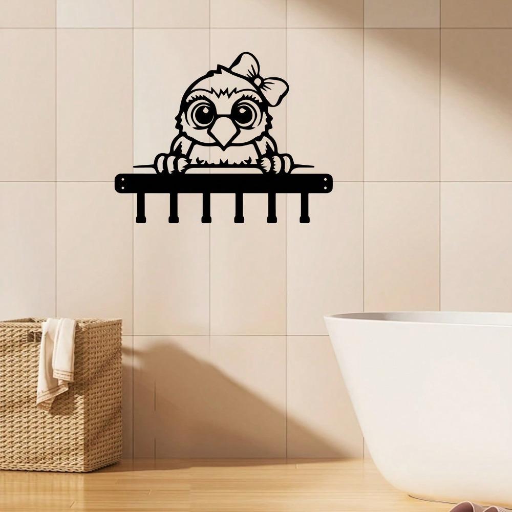 Metal Owl Bow Key Holder Wall Hook for Home Entryway Decor Storage