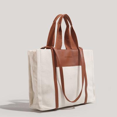 Tragbare Canvas-Großtasche Damen große Kapazität neu hochwertig Pendler-Schultertasche Mode