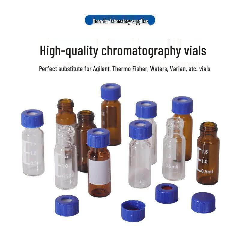 Oushenghua 1.5/2ml Brown Autosampler Vials with Pre-cut Caps