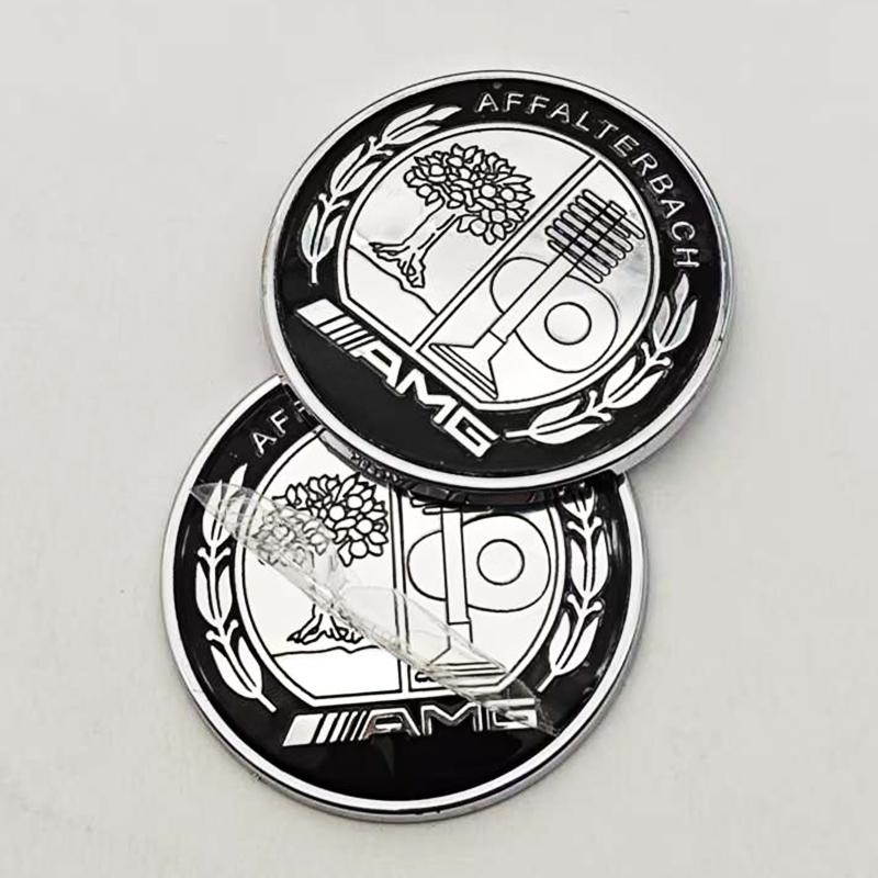 57mm ABS Flat Hood Bonnet Logo AMG Stickers Emblem Badge For Mercedes Benz W204 W124 W201 W202 W212 W220 W205 Auto Accessories
