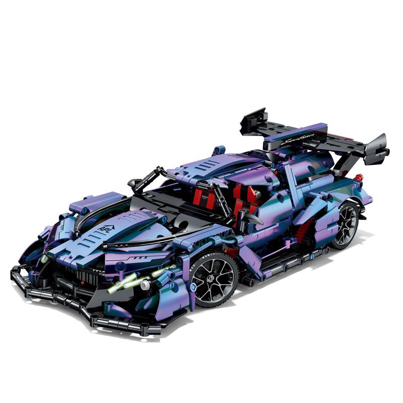 New 1108PCS technology 1:14 Gradient purple sports car building blocks Assembly racing building blocks toy birthday gift to