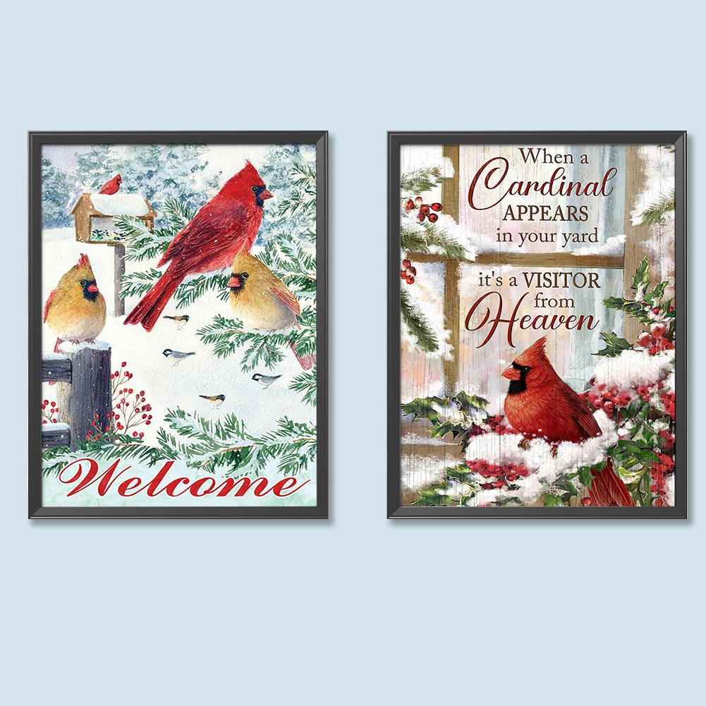 5D DIY Full Round Drill Diamond Painting Cardinals Kit Home Decoration Art Craft