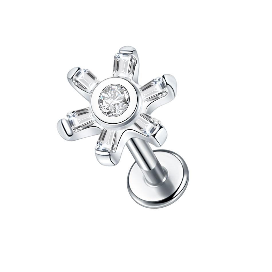 1/5PCS Steel 16G Cluster Marquise CZ Tragus Helix Stud Conch Lobe Rook Cartilage Leaf Flat Back Labret Stud Earrings Jewelry