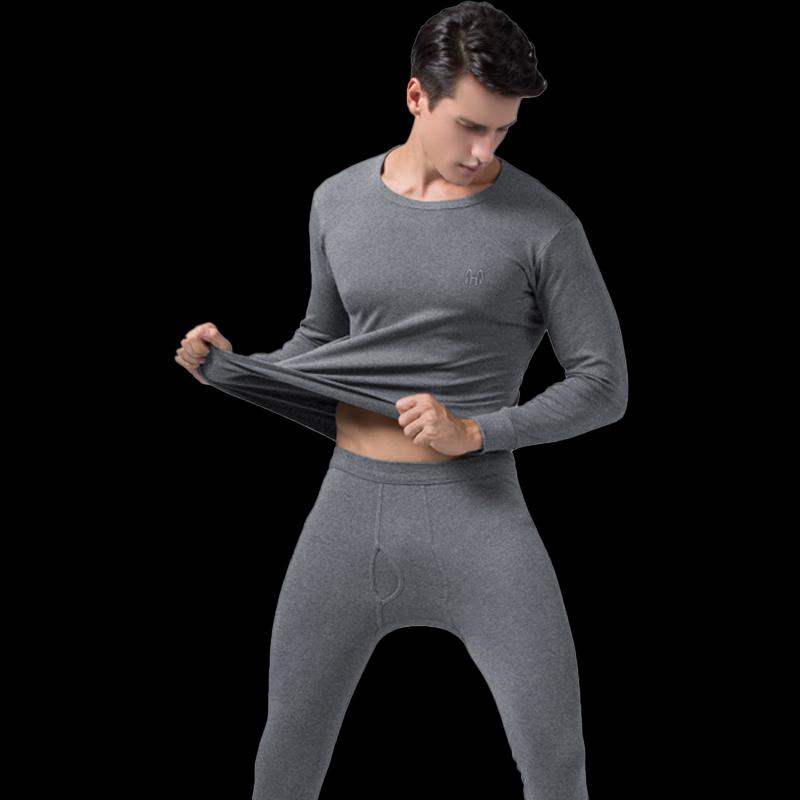 Hengyuanxiang Pure Cotton Round Neck Thermal Underwear Set
