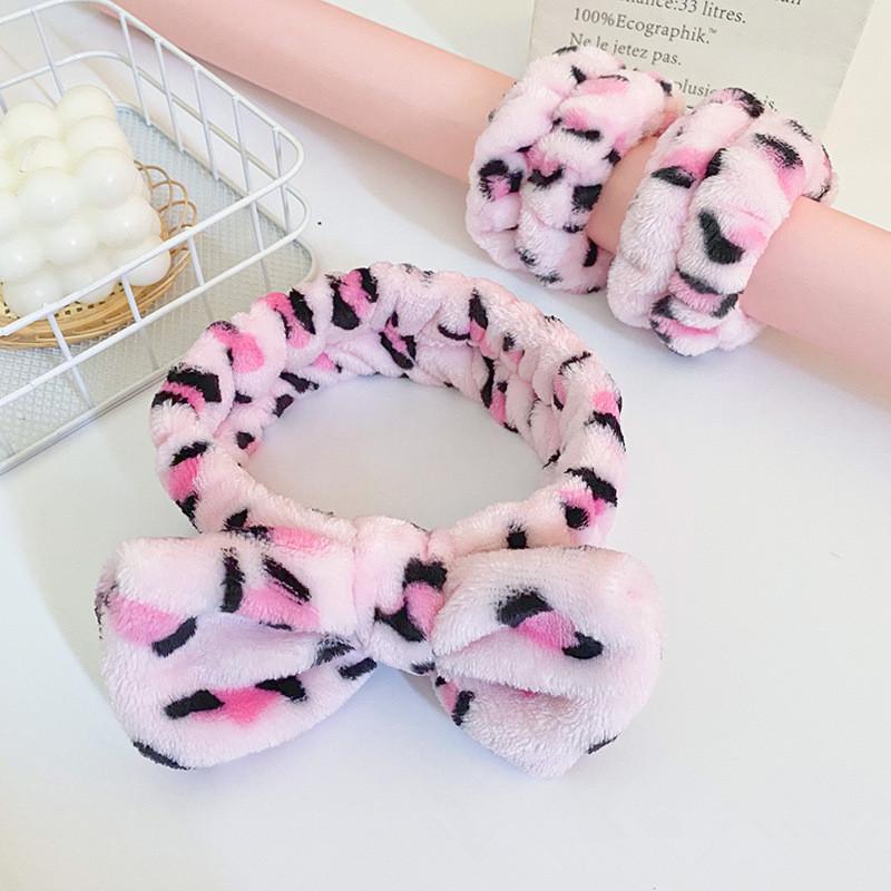 5-delige Skincare haarband set, hoofdband met polsbandjes, haarband, haarcirkel, haarspons, haarband voor het verwijderen van make-up, douche, gezichtsmasker